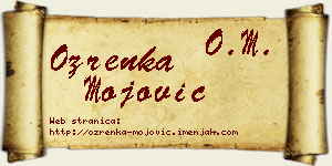 Ozrenka Mojović vizit kartica
